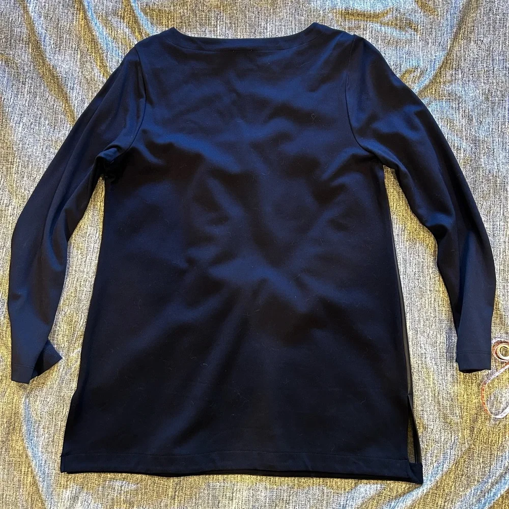 Chico's Navy Faux Leather Front Pointe Tunic size 0 - Picture 5 of 10